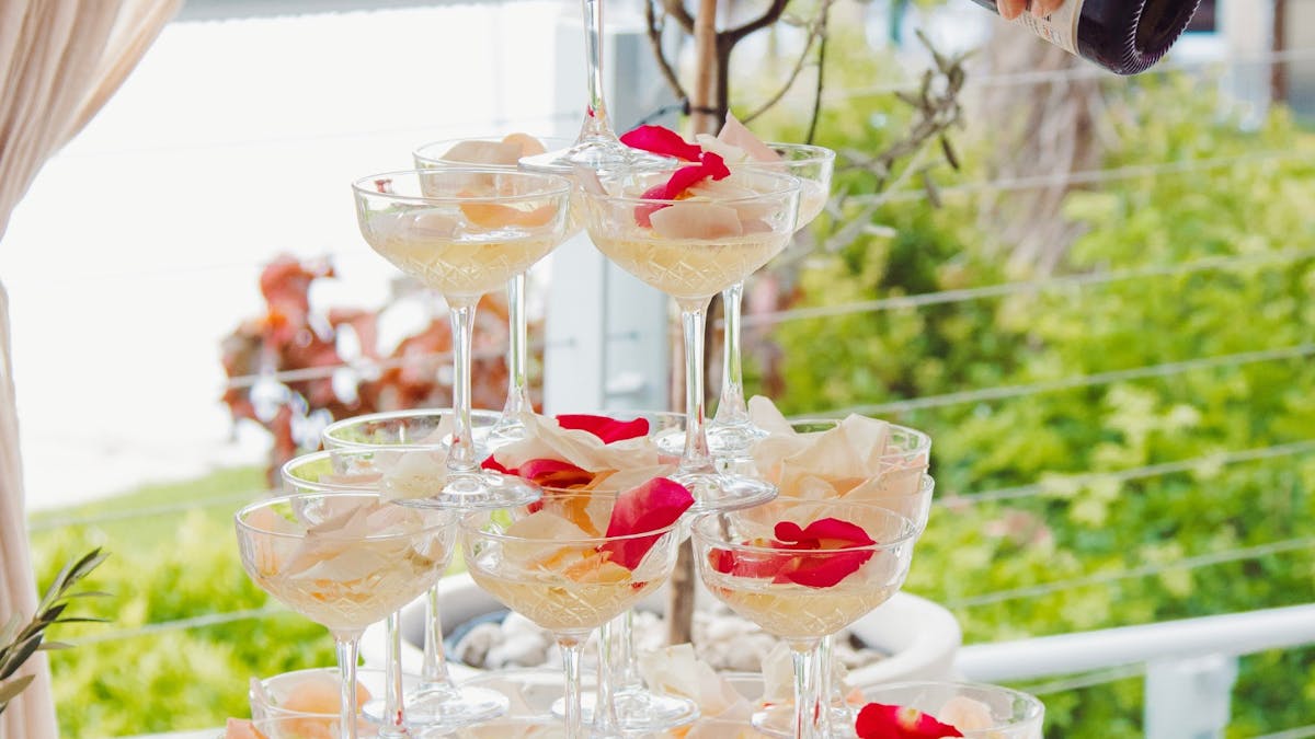 Champagne Tower at Vrina for weddings