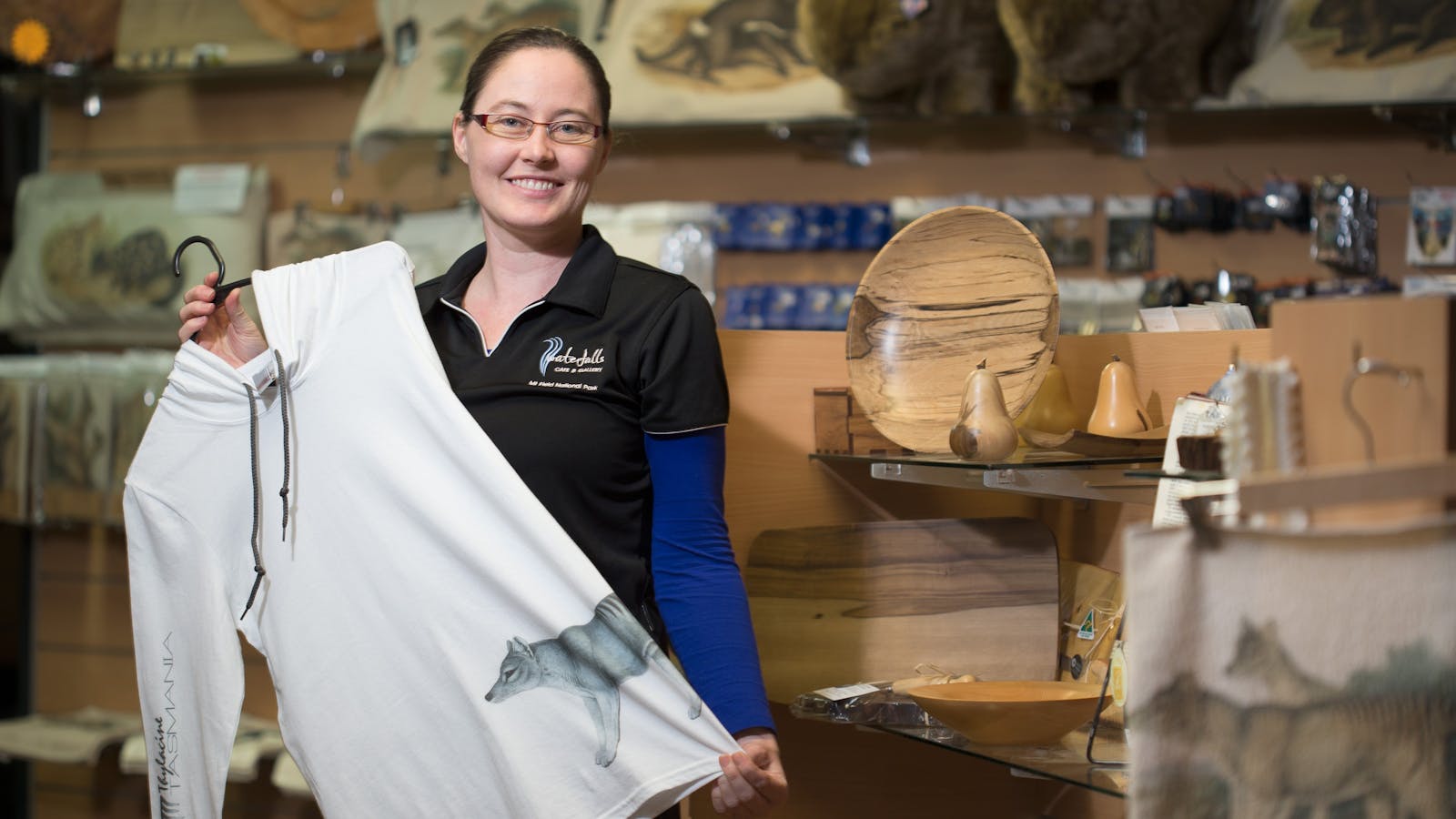 Owner Rachel showing off her Gallery