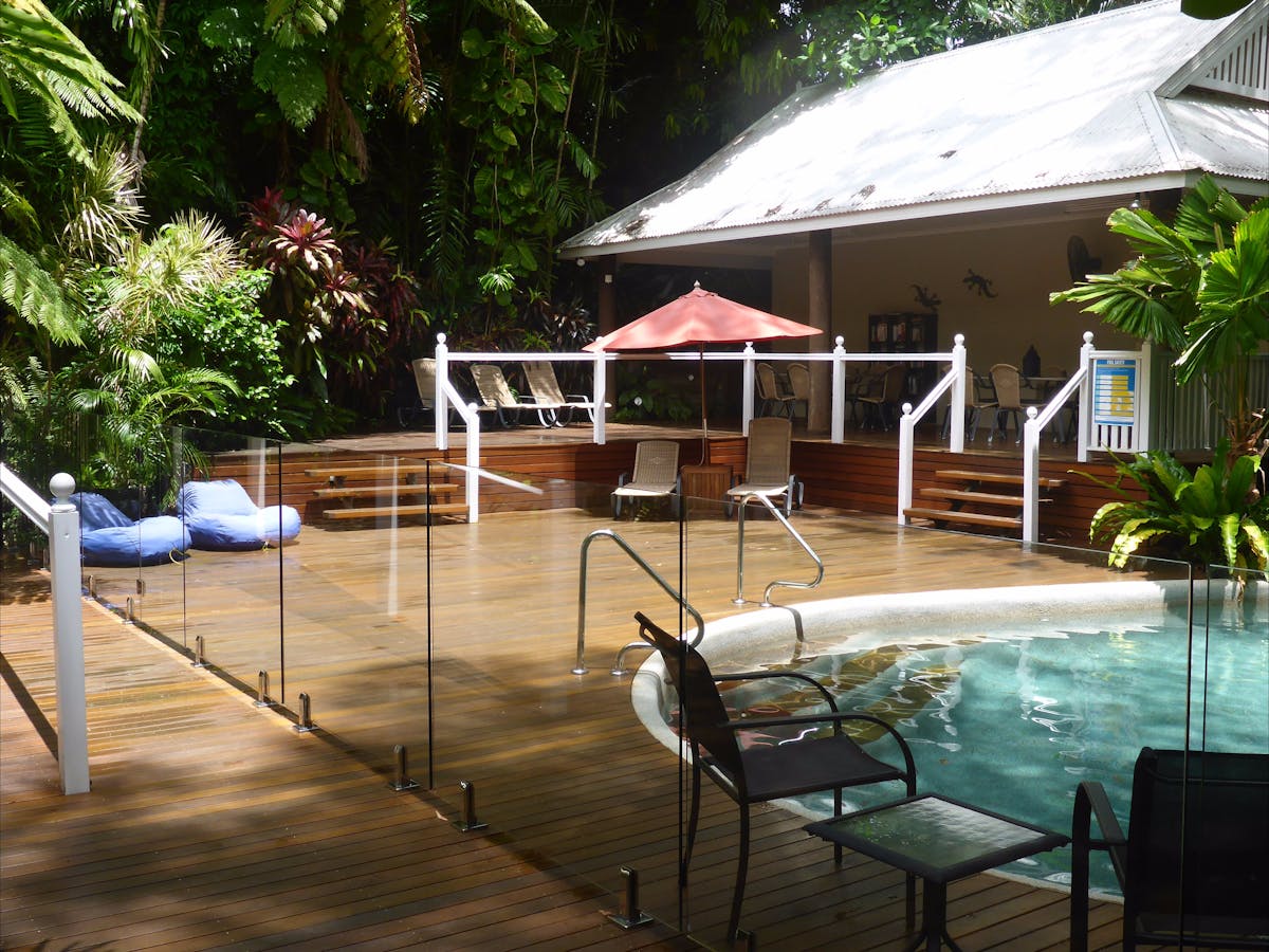 Heated Lagoon Pool and BBQ area Palm Cove Tropic Apartments