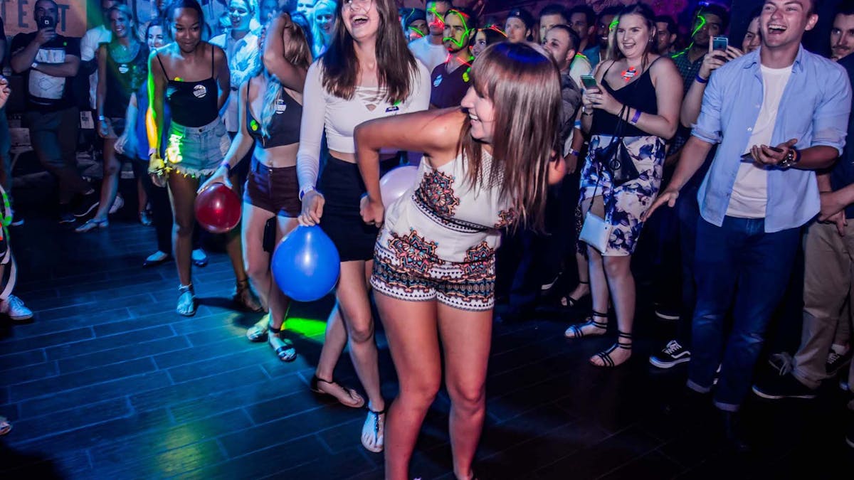 hilarious party games on the Wicked Club Crawl at Shooters nightclub