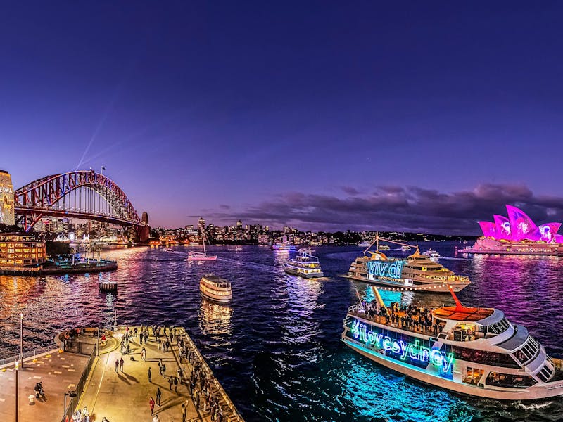 Image for Vivid Sydney Two-Hour Special Dinner Cruise - Captain Cook Cruises