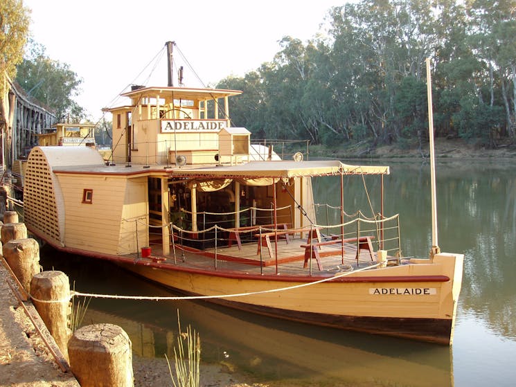 PS Adelaide moored at the Echuca Wharf