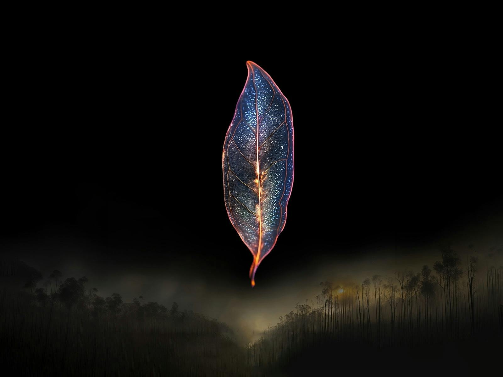 shimmy leaf on a black background
