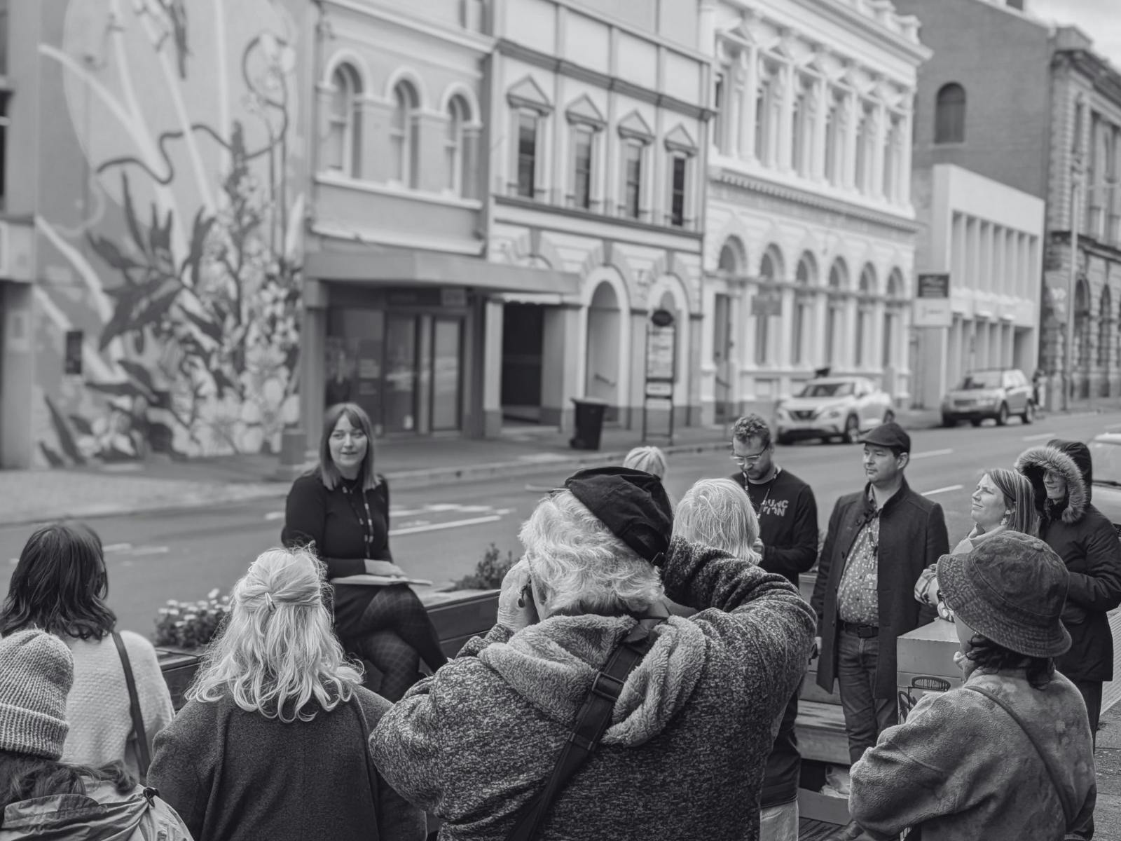 Guide giving a group tour
