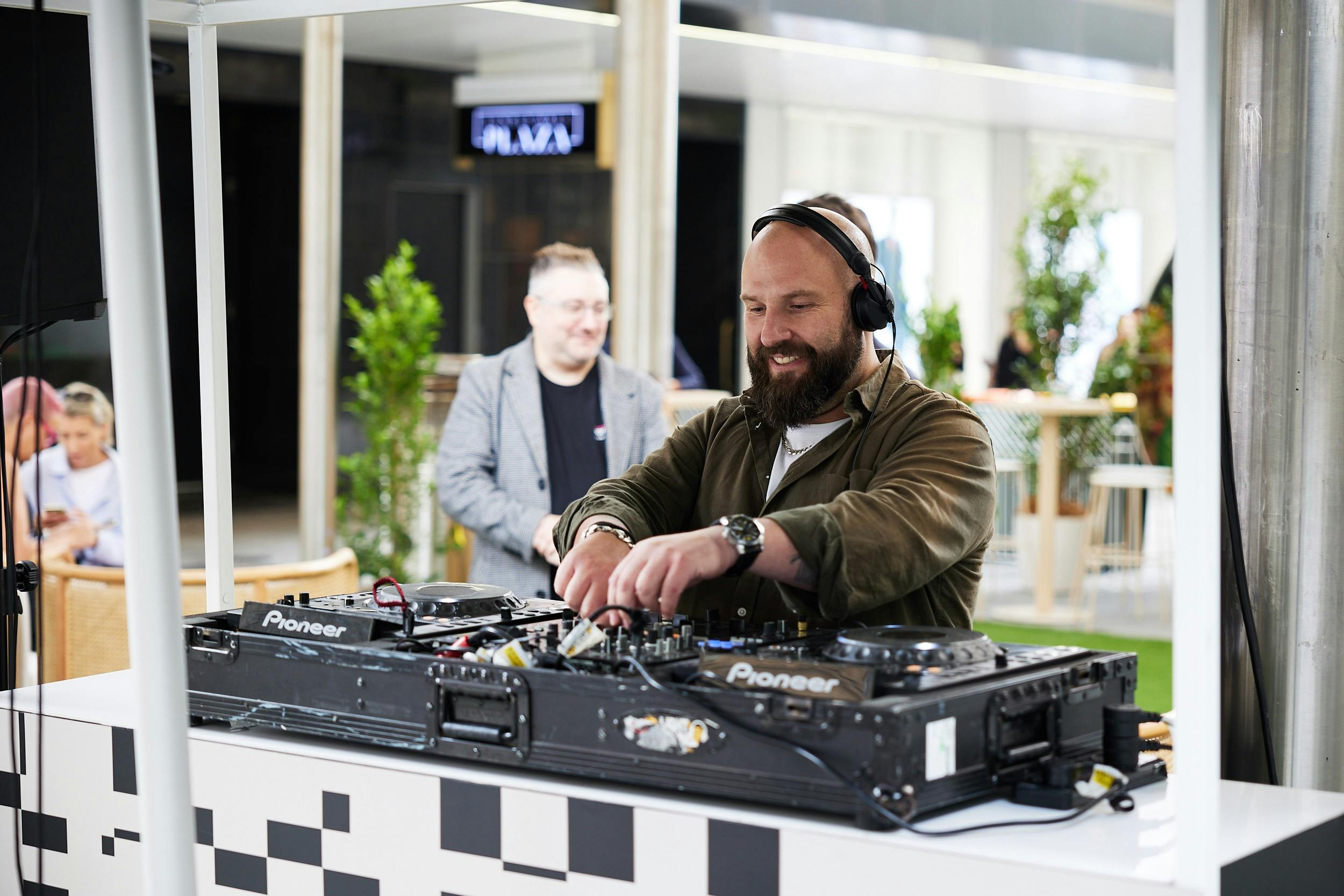 DJ on the decks in Gawler Place