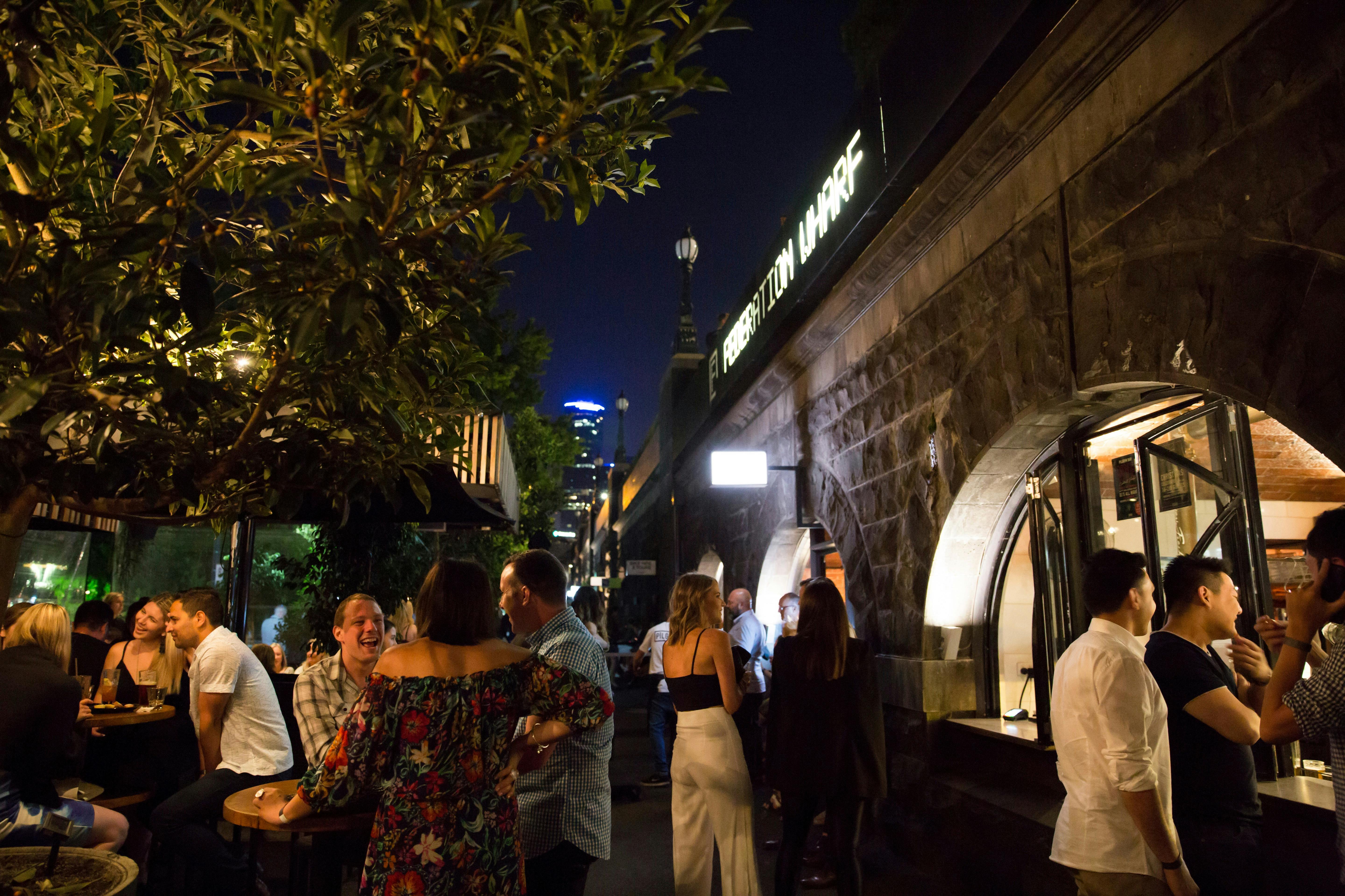 New Year's Eve at Pilgrim Bar below Federation Square evening