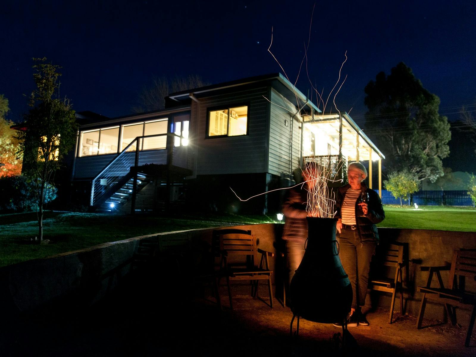 Winter fires and Southern Lights image