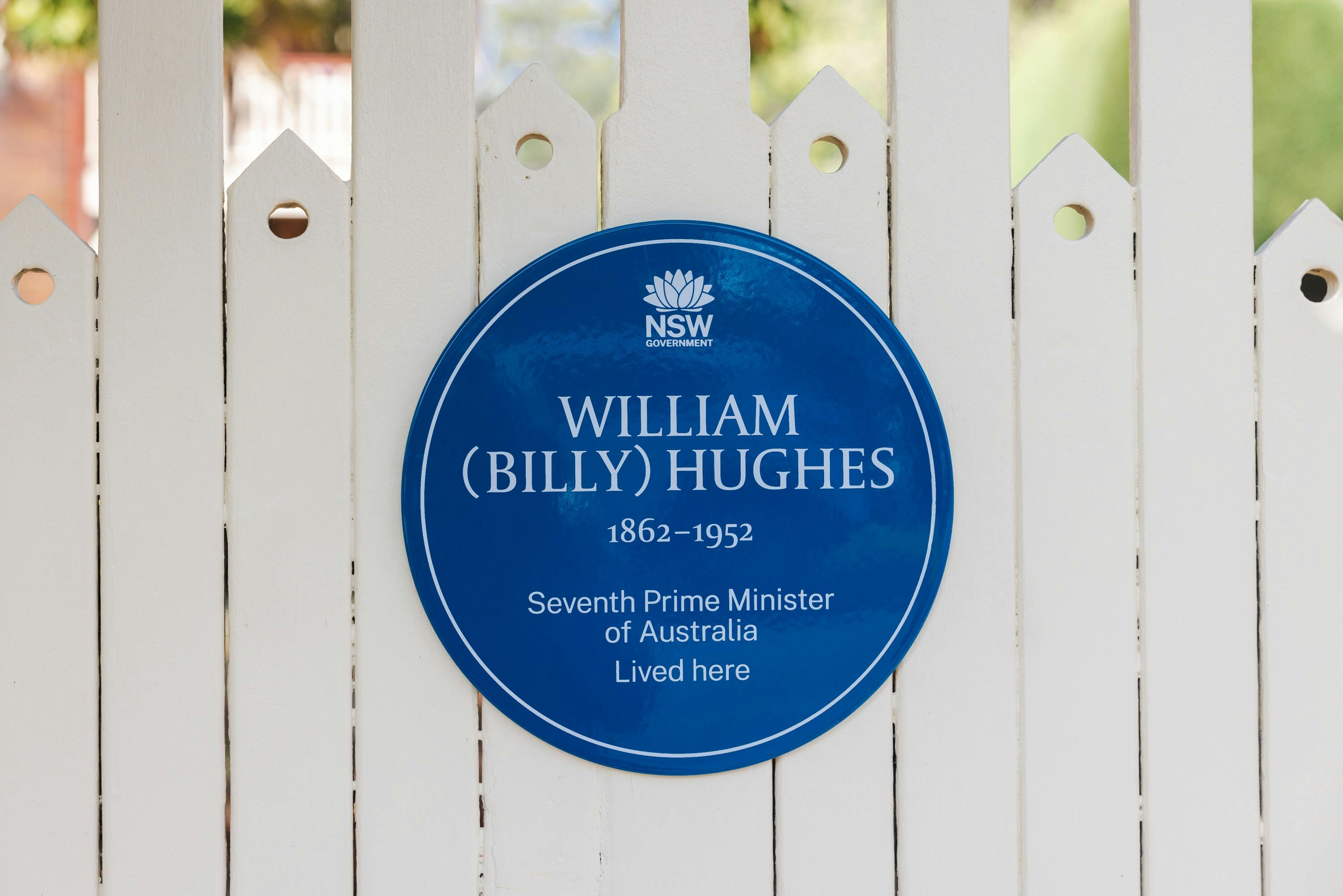 William Morris (Billy) Hughes Blue Plaque
