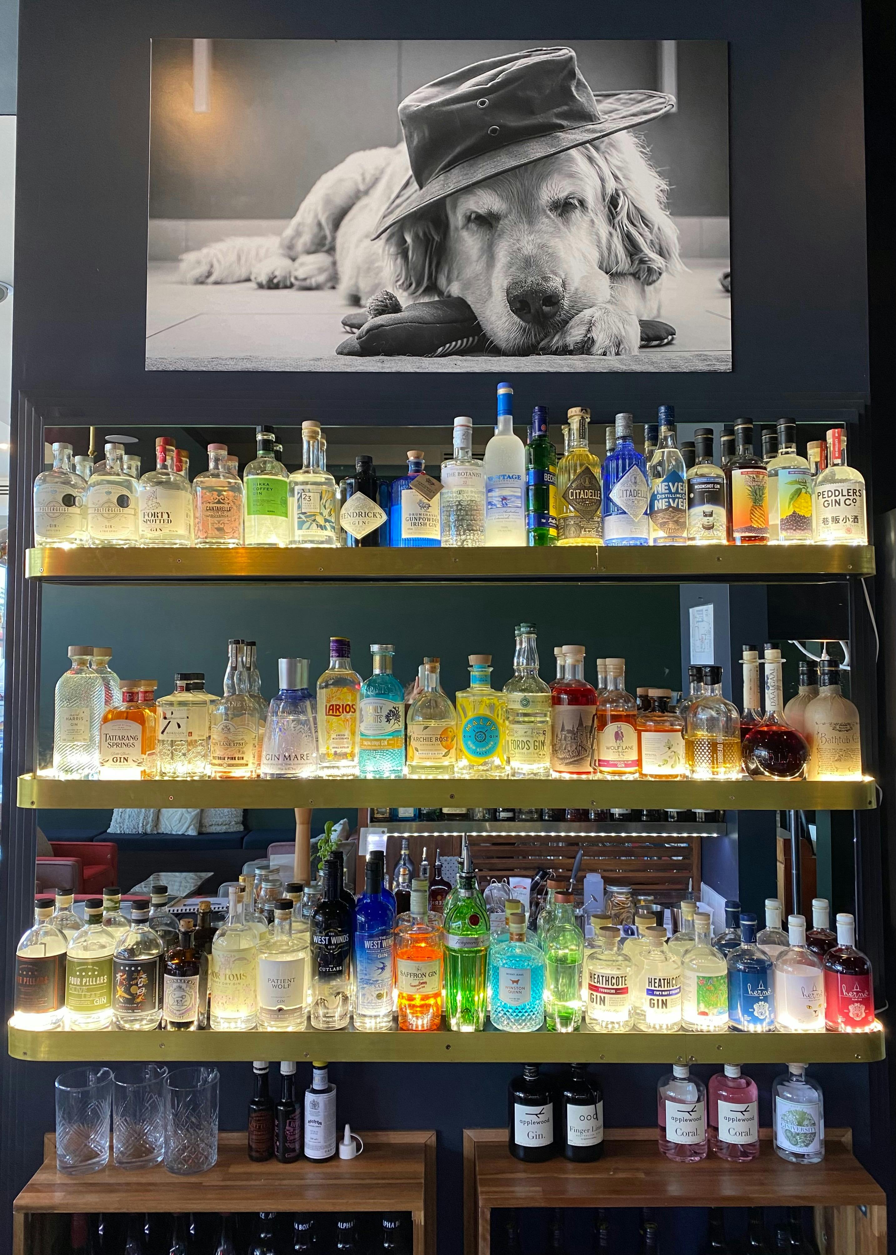 Bespoke selection of refined gins at Bob's