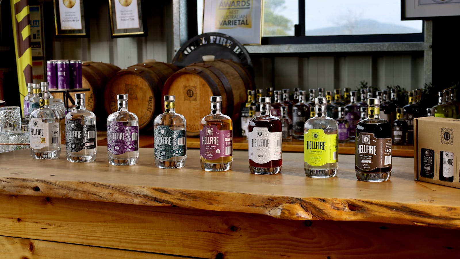 Hellfire Bluff Distillery tasting bar at Cellar Door