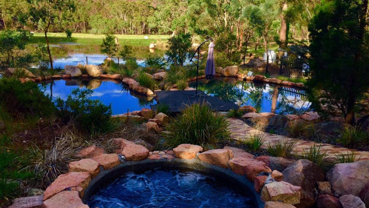 enjoy 2 outdoor Plunge pools , hot SPA at Girraween Environmental Lodge, Granite Belt, SE Qld