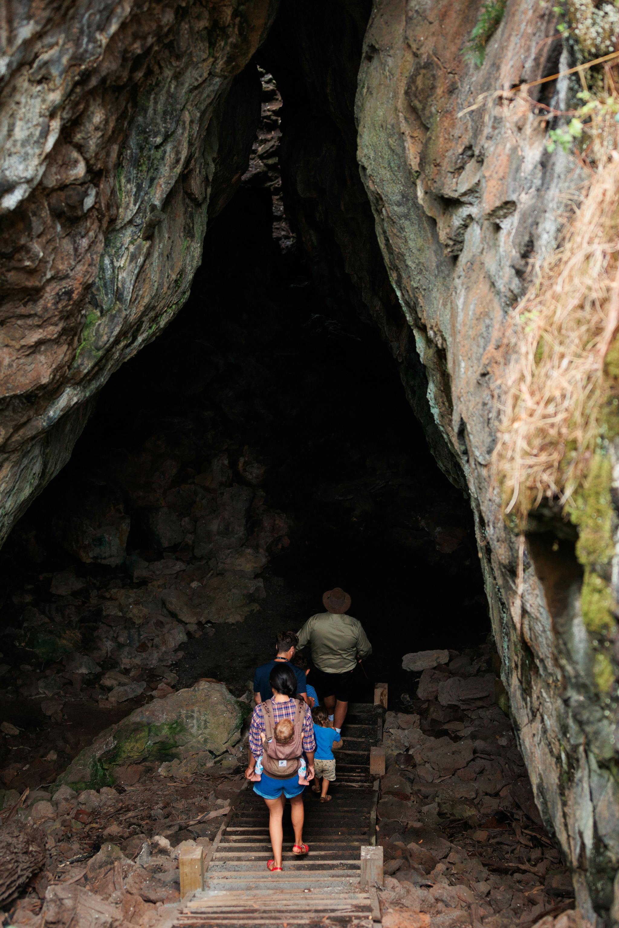 Visitors in cave - Budj Bim National Park