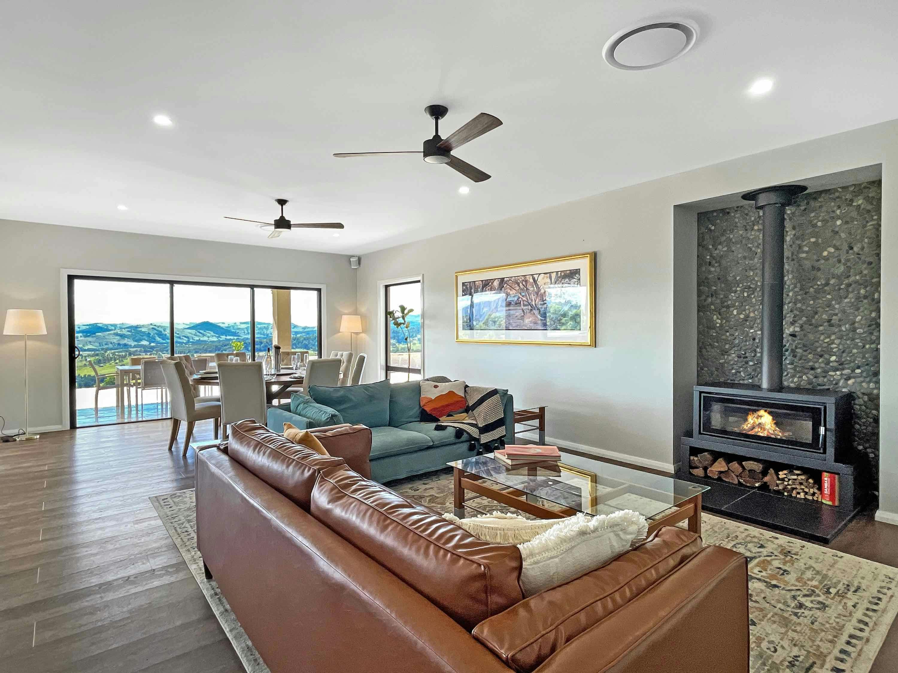 Living room with fire place