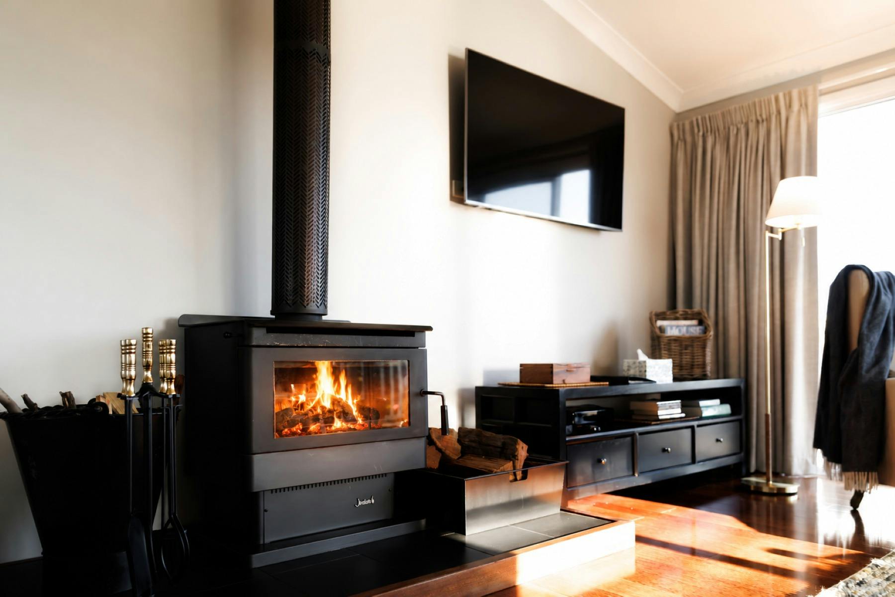 Fireplace and TV