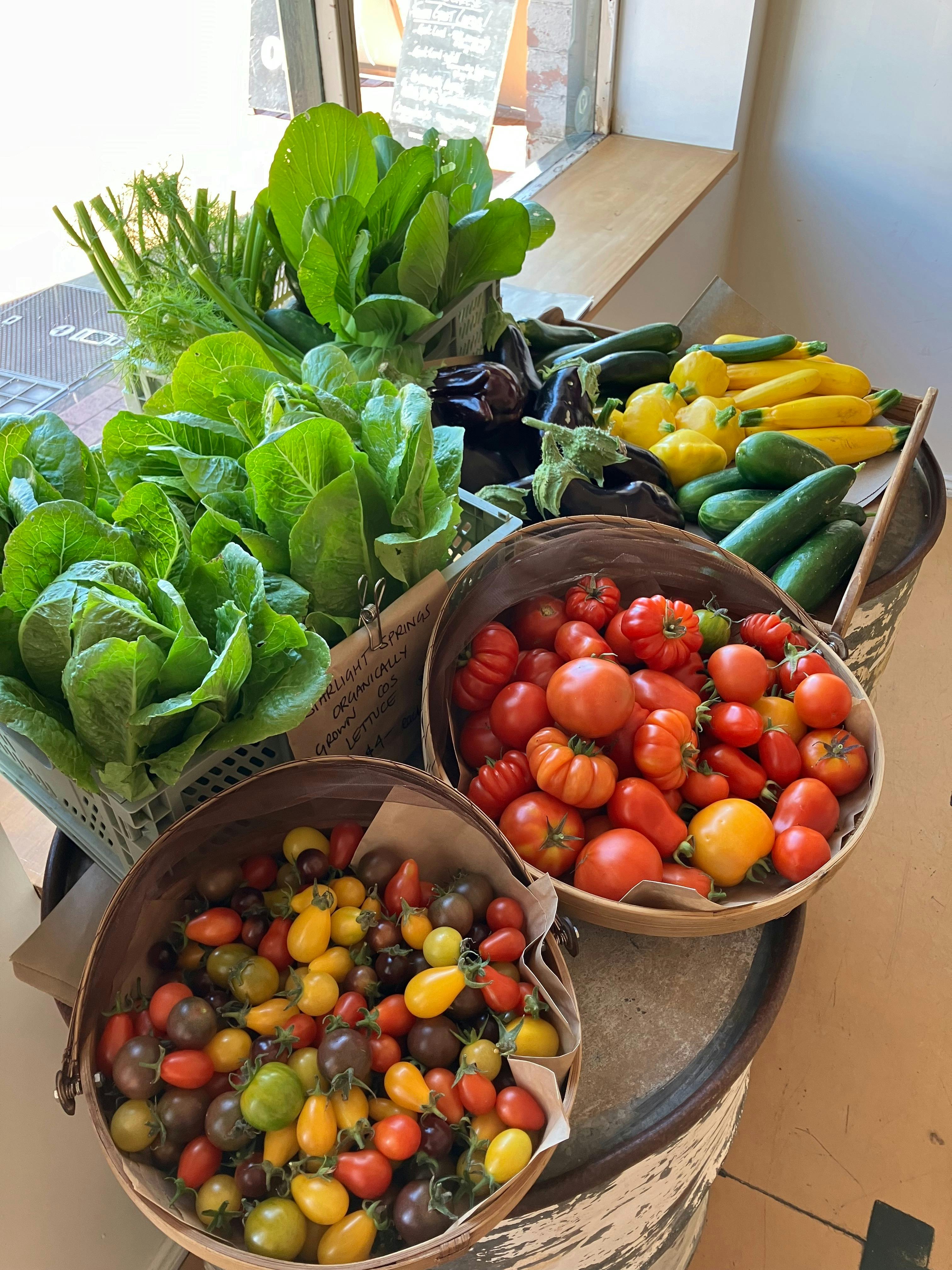 Local, seasonal, organically grown produce