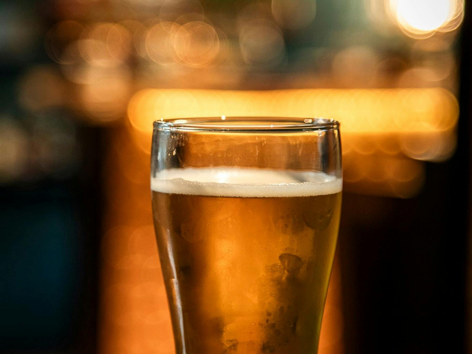 cold draught beer on tap made in the brewhouse.