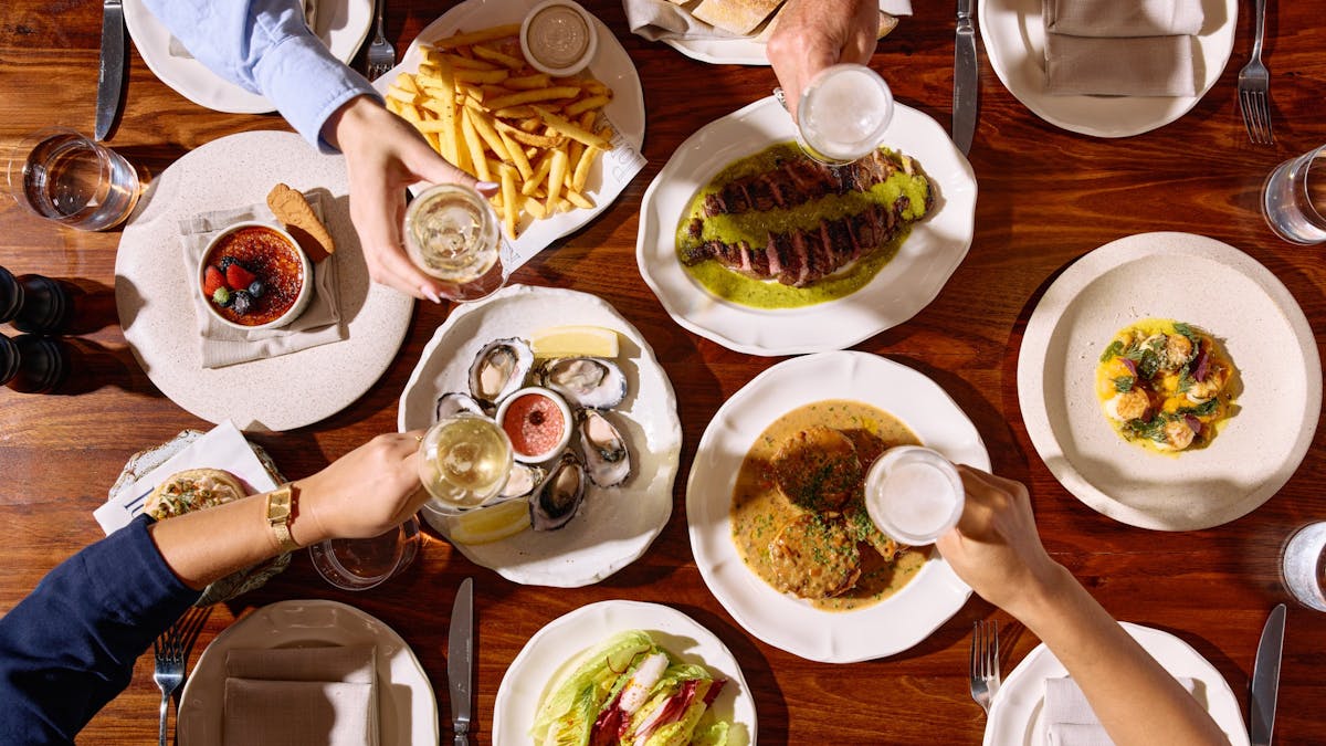 Banquet dining at Pompette Champagne Bar & Restaurant