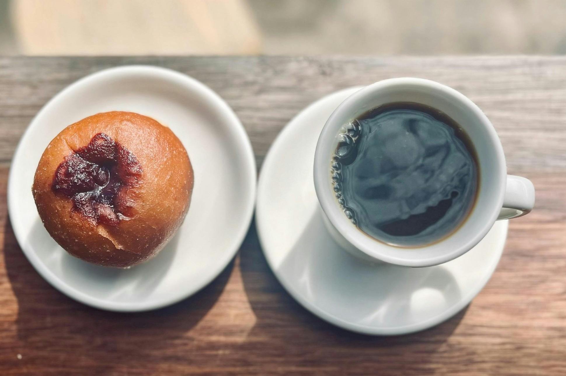 Coffee and doughnut