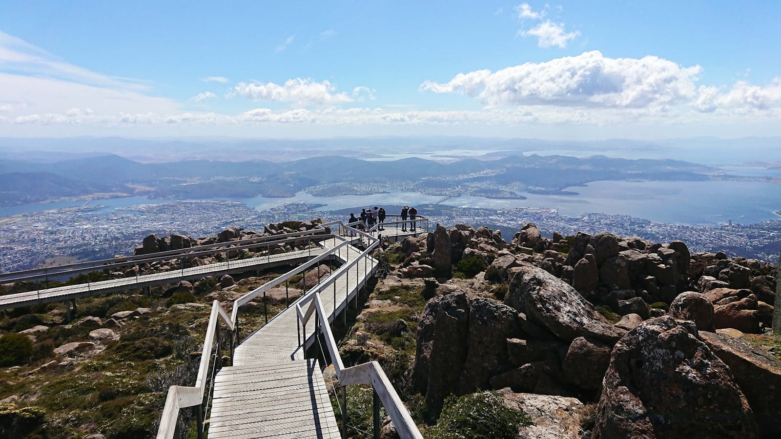 Spectacular views from the lookout at The Pinnacle, kunanyi/Mt Wellington