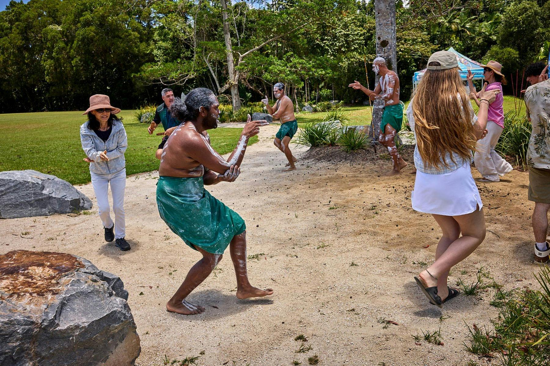 Guests engage in the Goondoi (Cassowary) dance