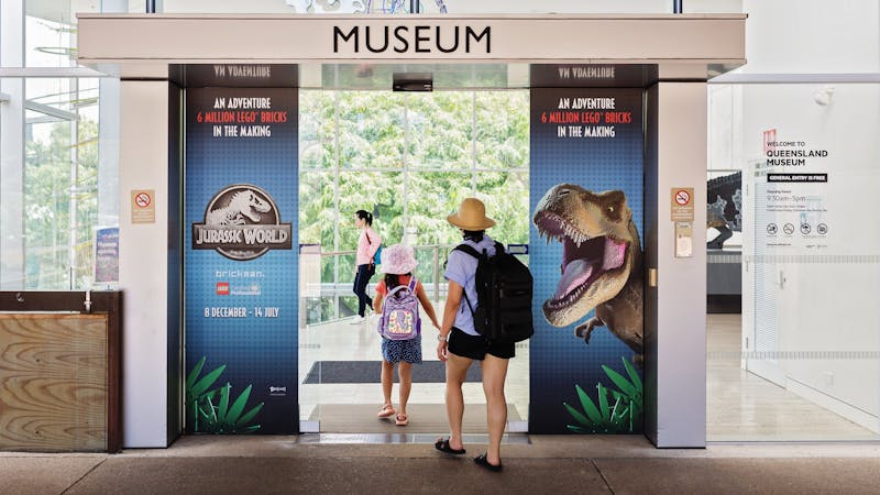The entry doors to Queensland Museum