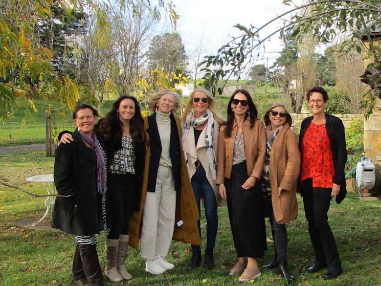 Group photo of ladies on a Kenny Escapes Winer Tasting Tour from Wollongong