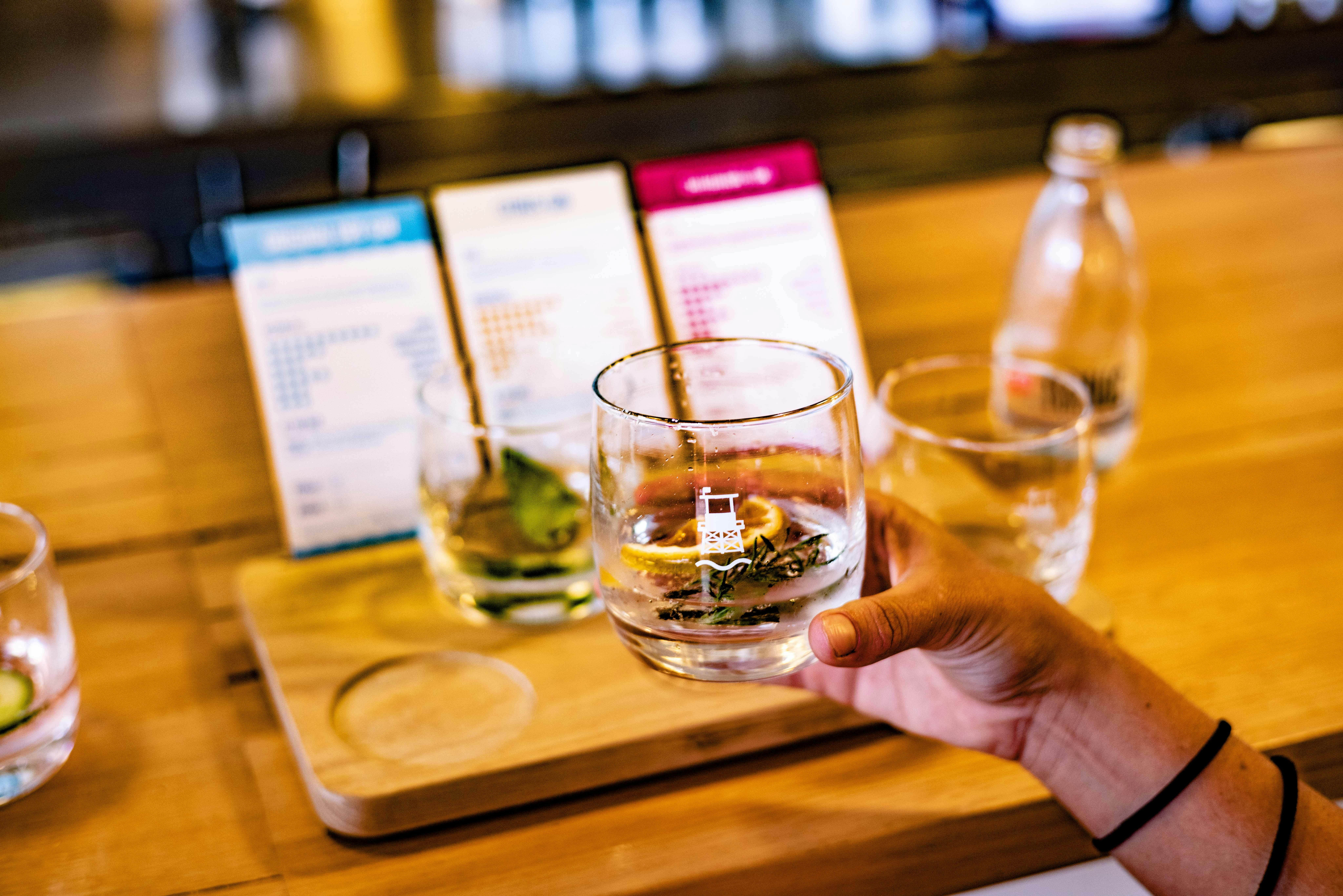 A gin experience tasting of 3 different gins