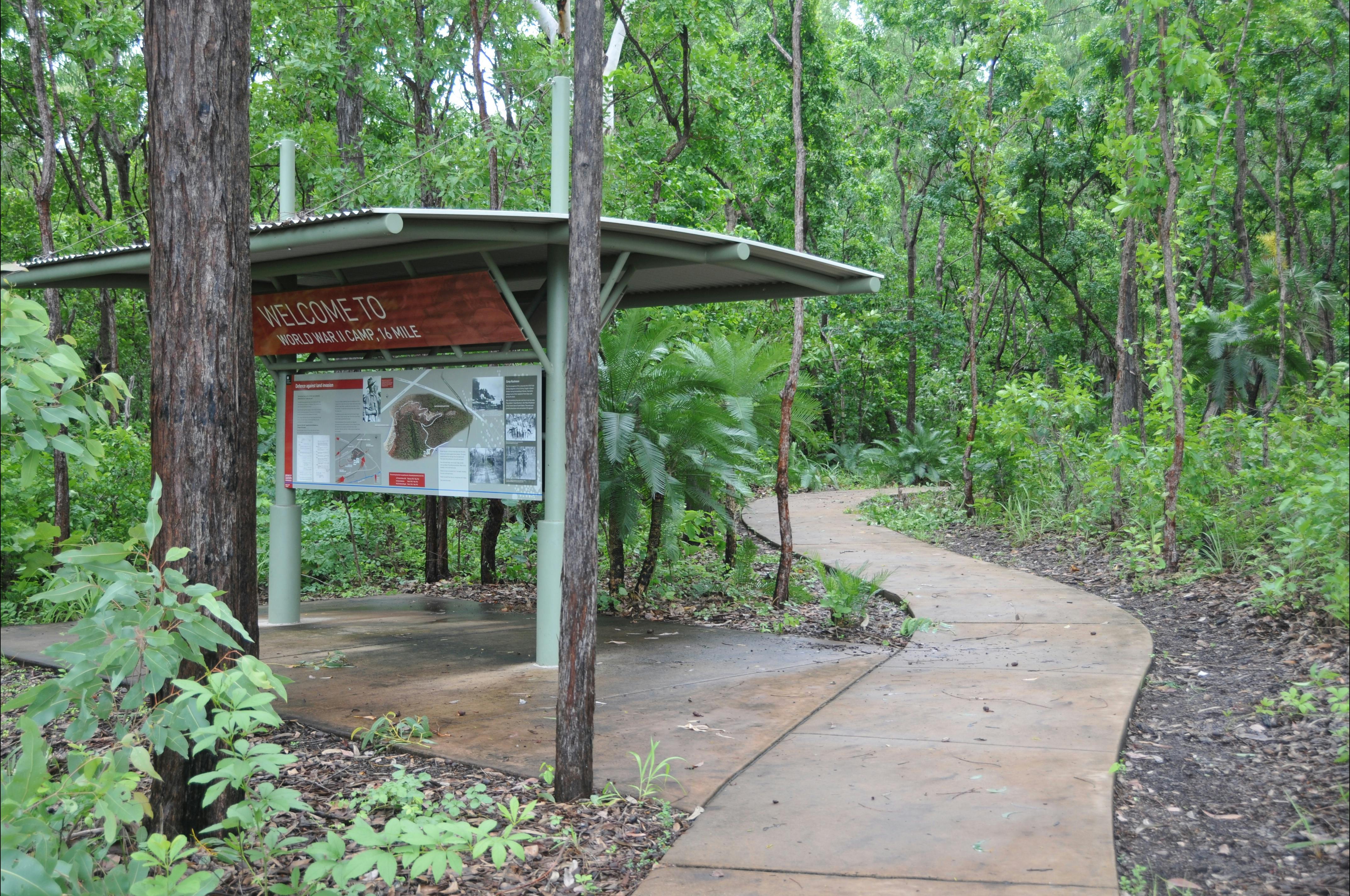 Interpretative shelter for the site at the southern entrance.