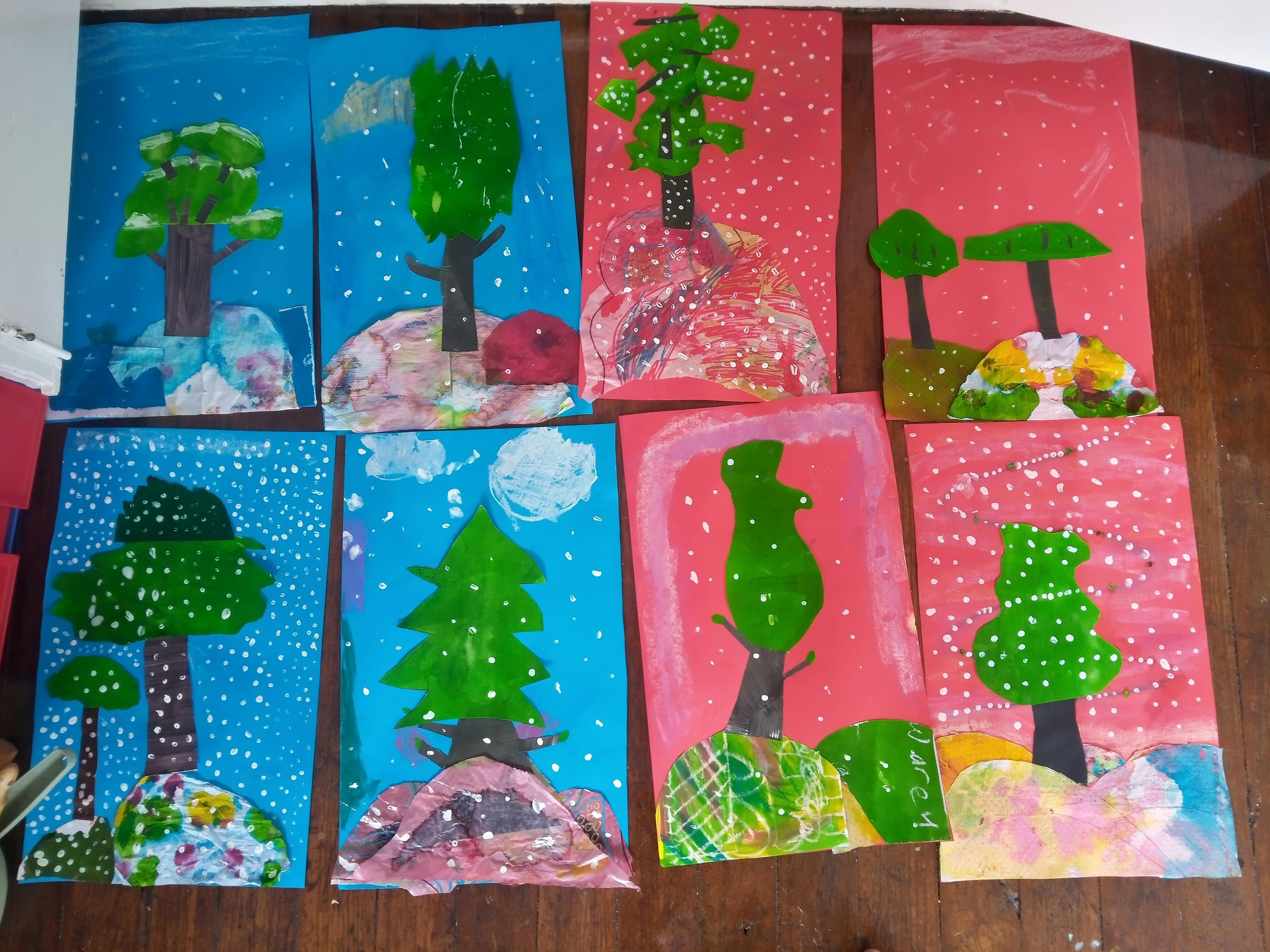 Collage project to make trees