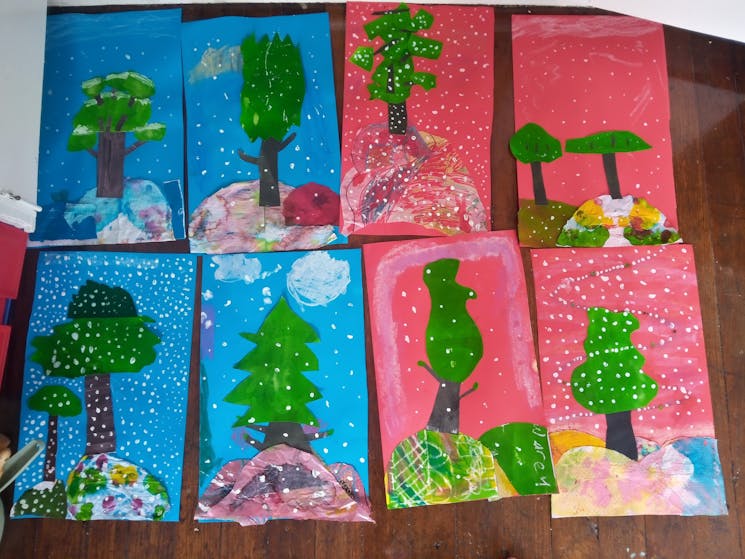 Collage project to make trees