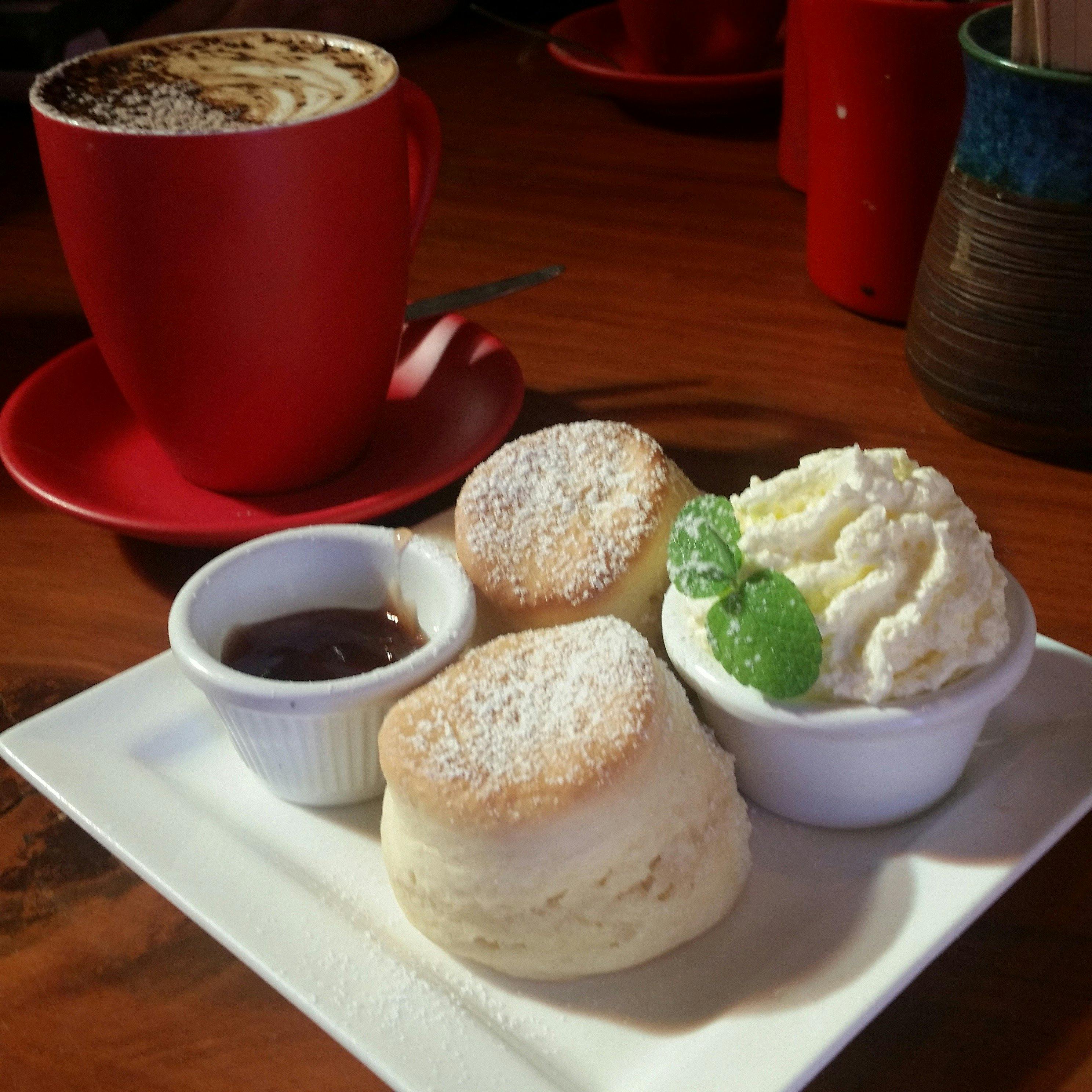 Fresh Scones with Jam and Cream