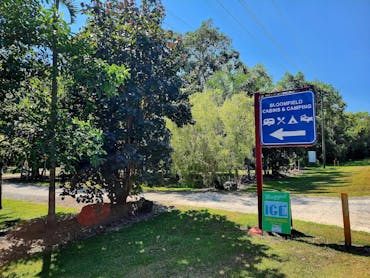 Entrance driveway and signage Entrance driveway and signage