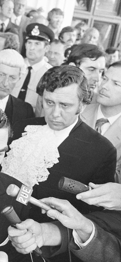 Demonstration against the Dissolution of Parliament by Sir John Kerr and support for Mr Gough Whitla