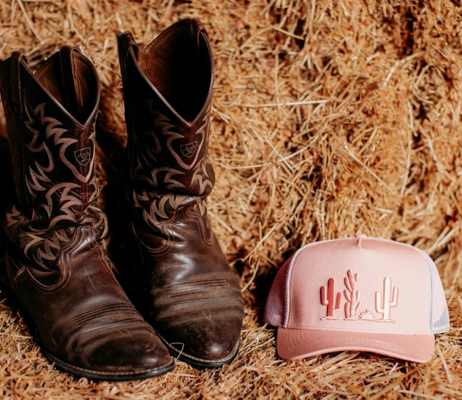 Dust and Bullets Western boots and cap
