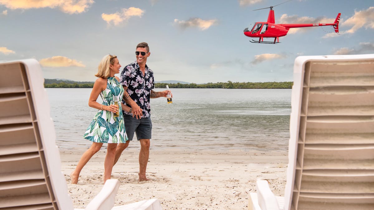 Helicopter Island Pub Crawl  Brisbane Stradbroke and Moreton Islands
