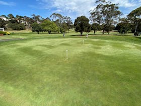 Expansive photo of the putting green at Queens Park Golf