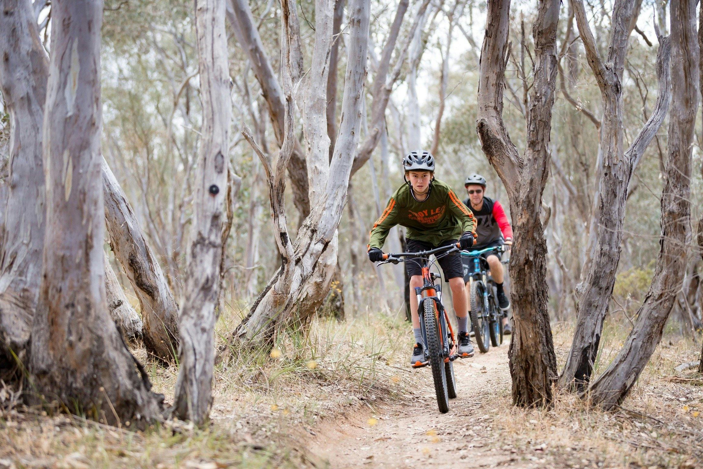Mountain biking on Nail Can Hill