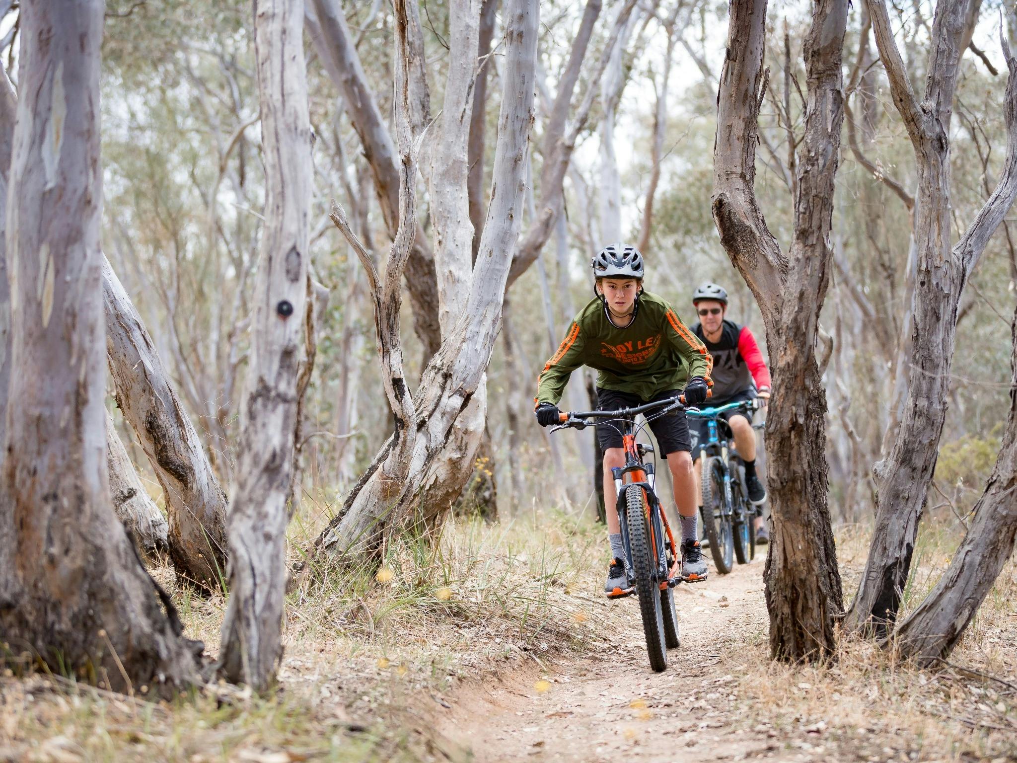 Mountain biking on Nail Can Hill