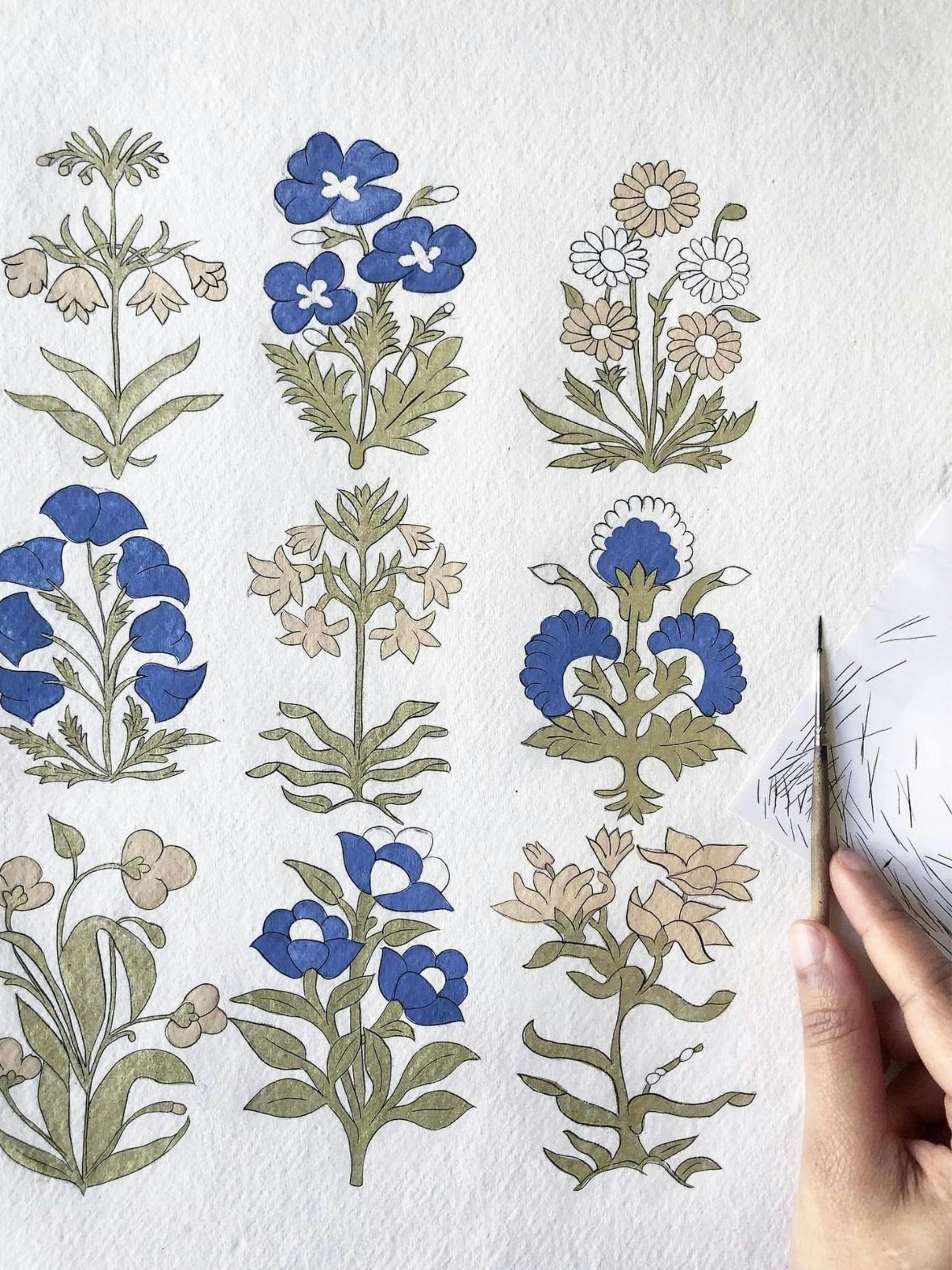 Watercolour Painting Class - Historic Floral Motifs