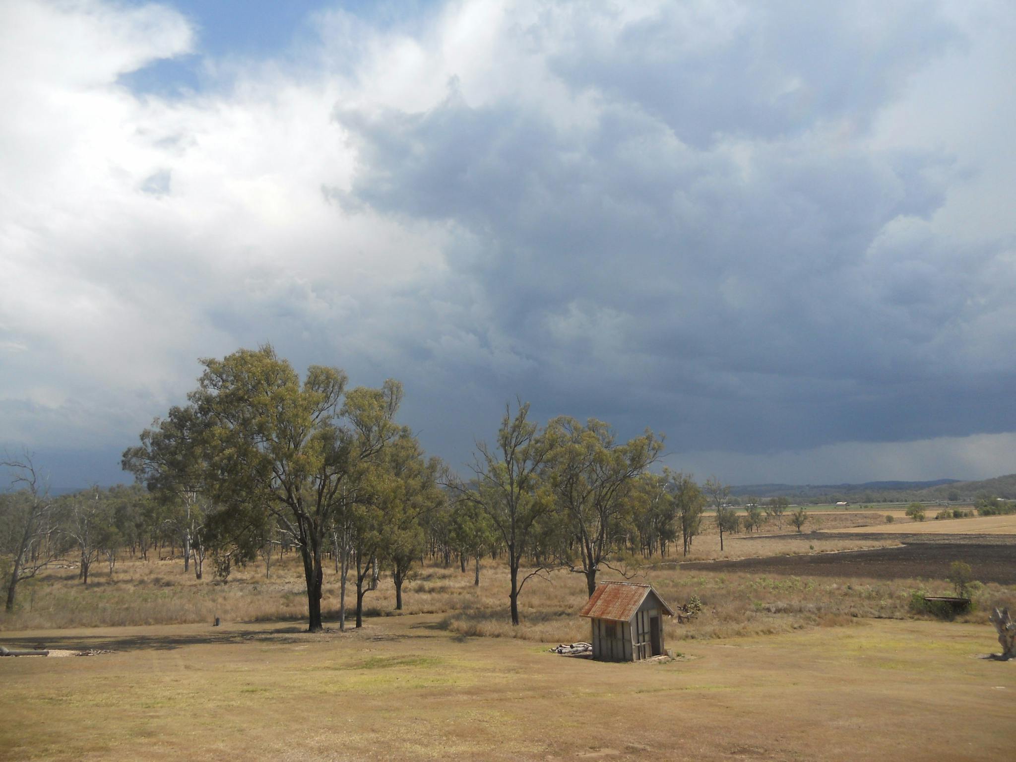 When storm clouds gather. A view from the verandah at Stockton Rise Country Retreat.