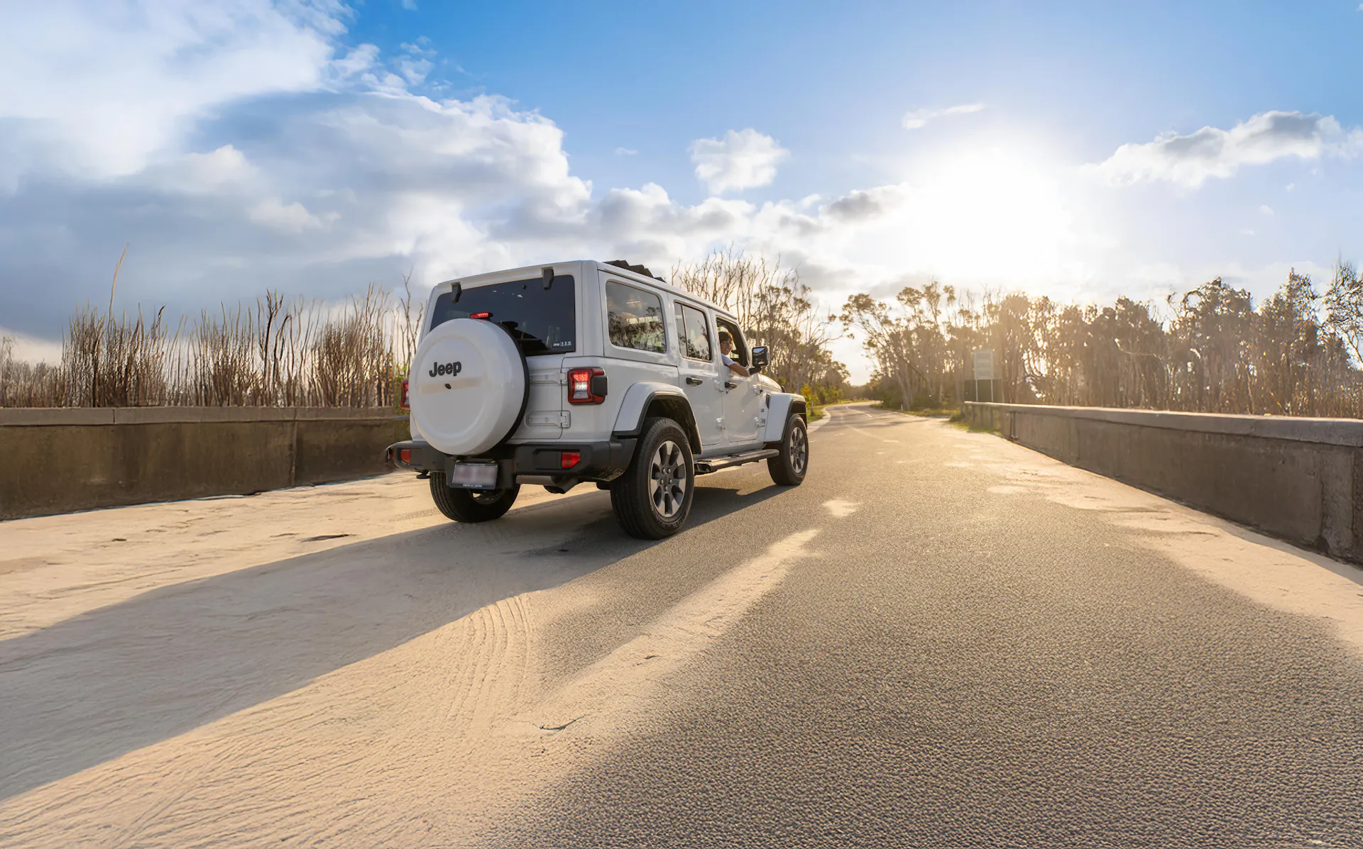 Jeep on the road