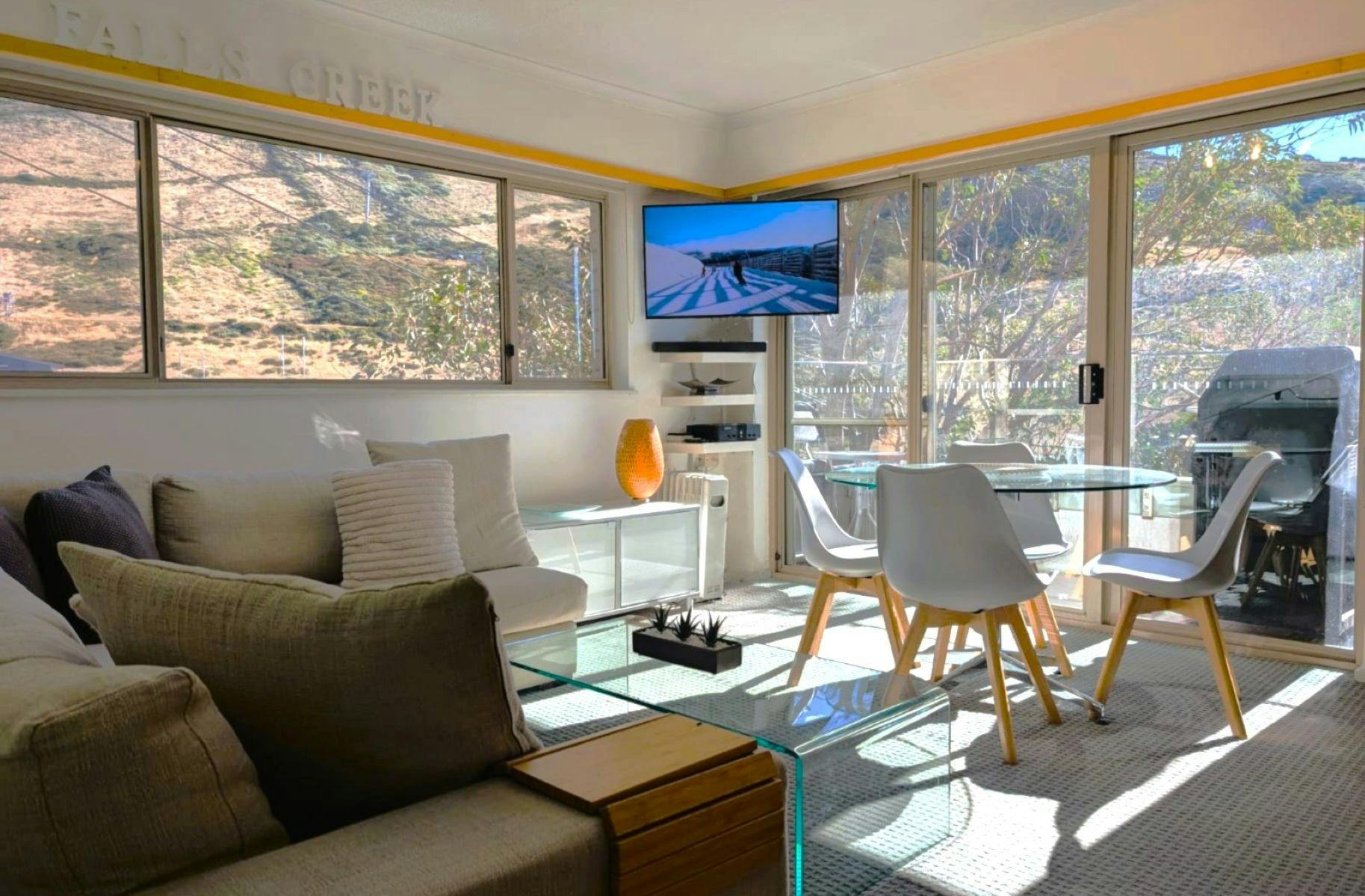 Watch the skiing from your lounge