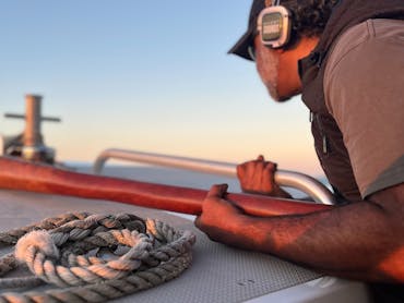 Kabi Kabi Artist Lyndon Davis on lookout for Humpback Whales