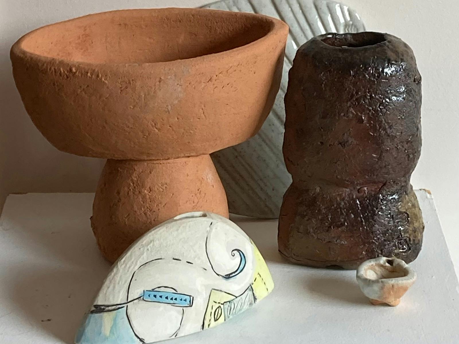 Various hand built forms made by Cath Drinan