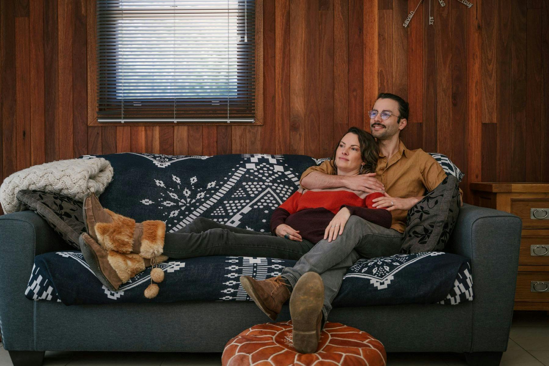 relaxing on the lounge