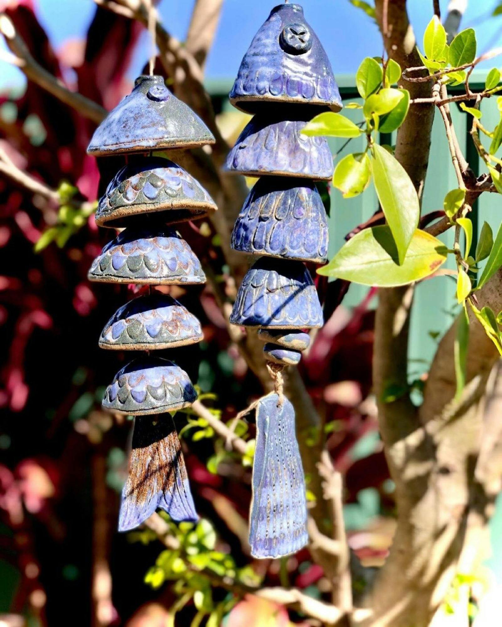 Redlands Coast AdventureFest - Handbuilt Pottery Fish Wind Chimes