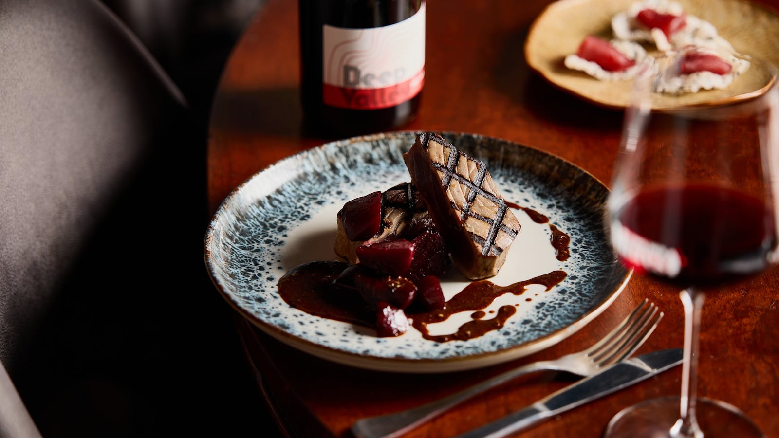 Tuna Steak and Stefano Lubiana Pinot Noir