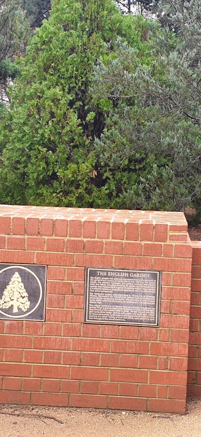 English Garden wall with historic background