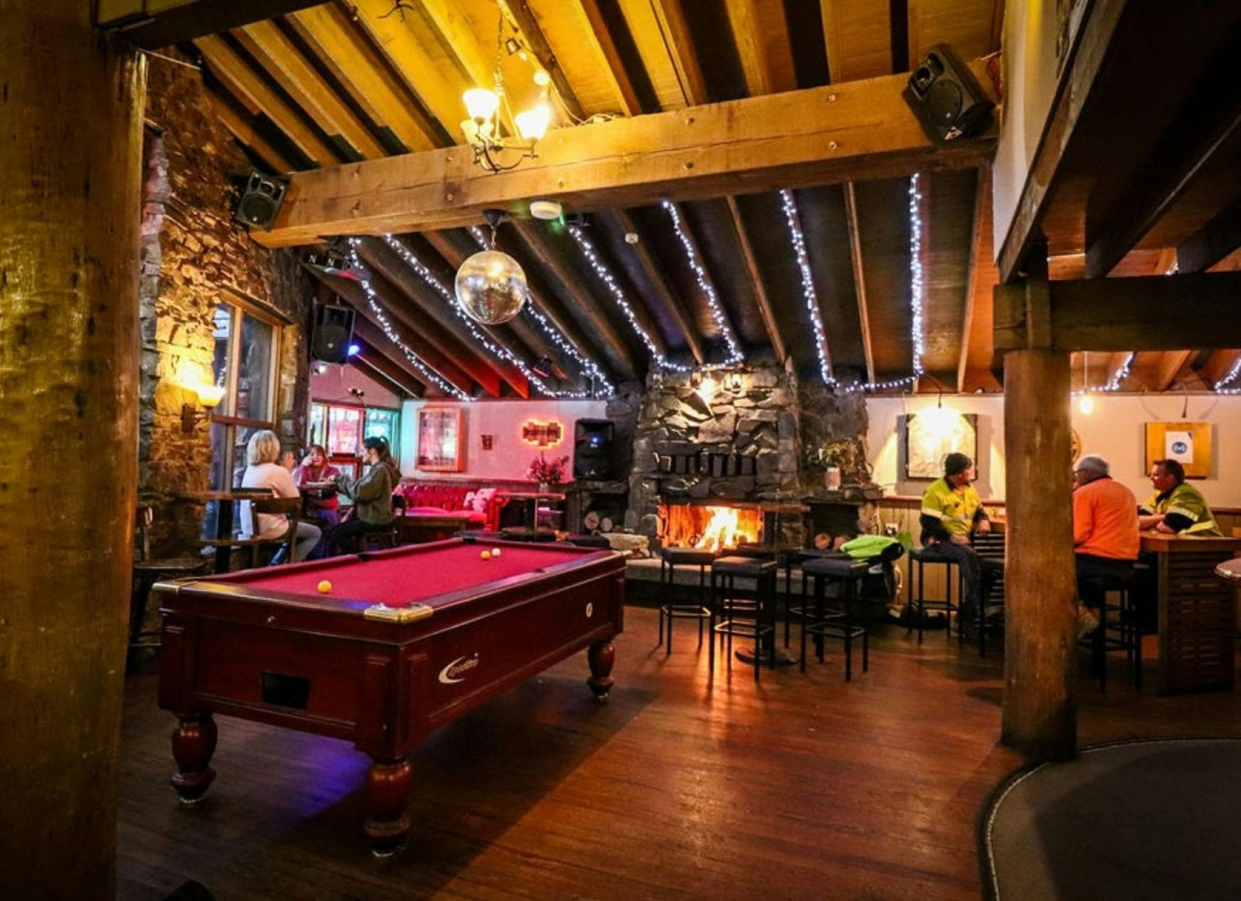 Indoor bar and pool table
