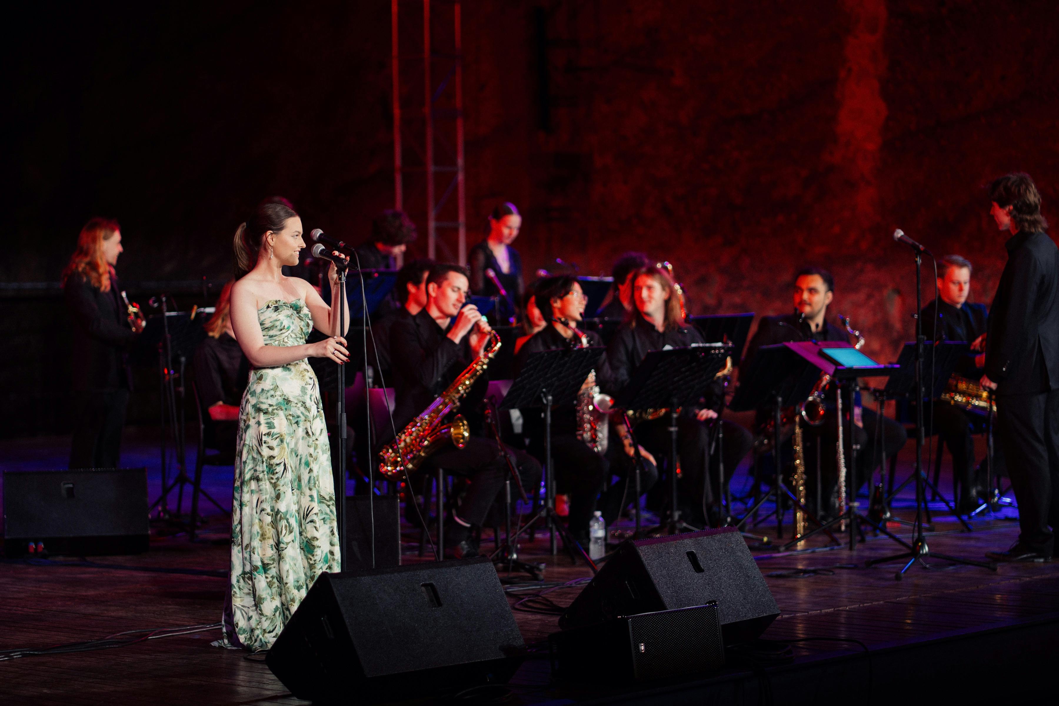 WAYJO's big band performs on stage